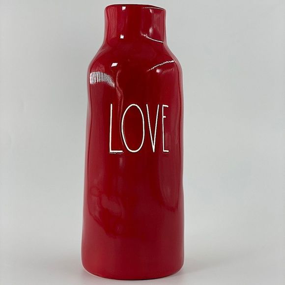 Rae Dunn Red Love Vase with White Letters - Picture 5 of 15